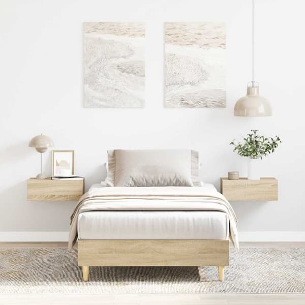 vidaXL Sengeramme uten madrass sonoma eik 90x190 cm konstruert tre