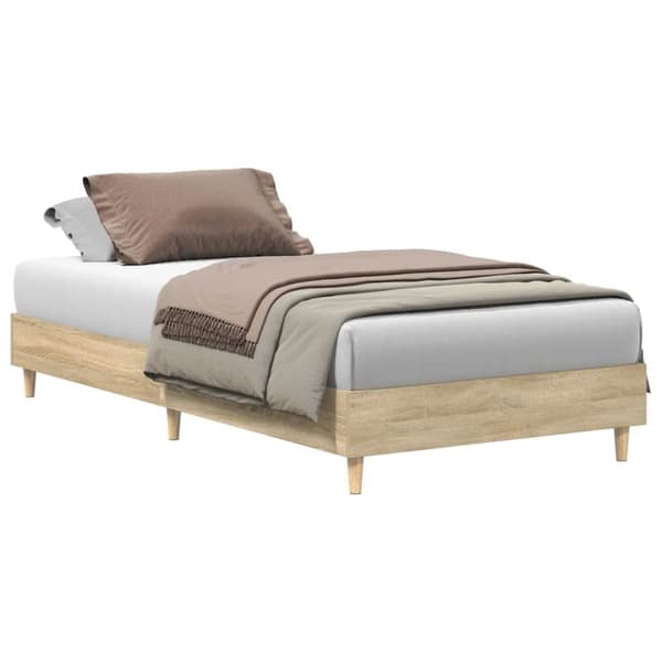 vidaXL Sengeramme uten madrass sonoma eik 75x190 cm konstruert tre