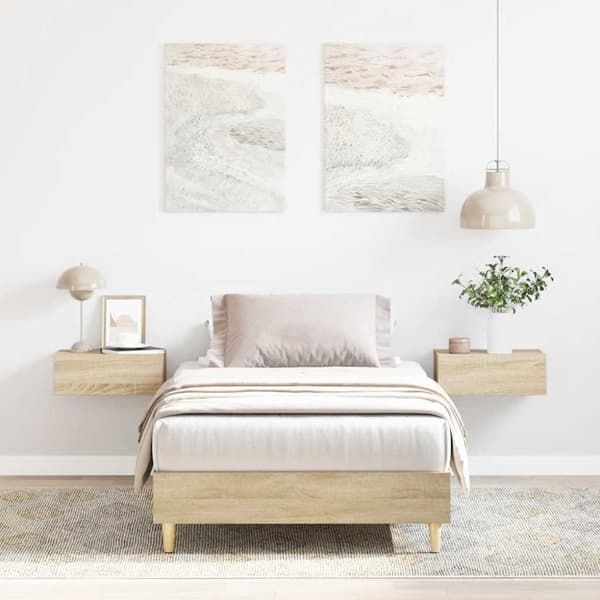 vidaXL Sengeramme uten madrass sonoma eik 75x190 cm konstruert tre