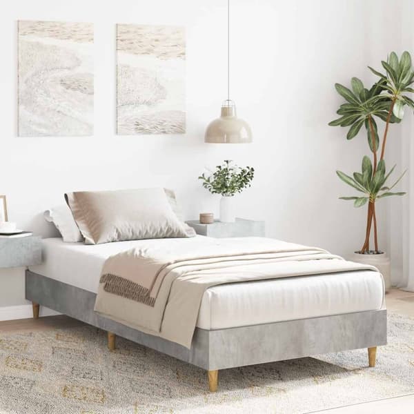 vidaXL Sengeramme uten madrass betonggrå 90x190 cm konstruert tre