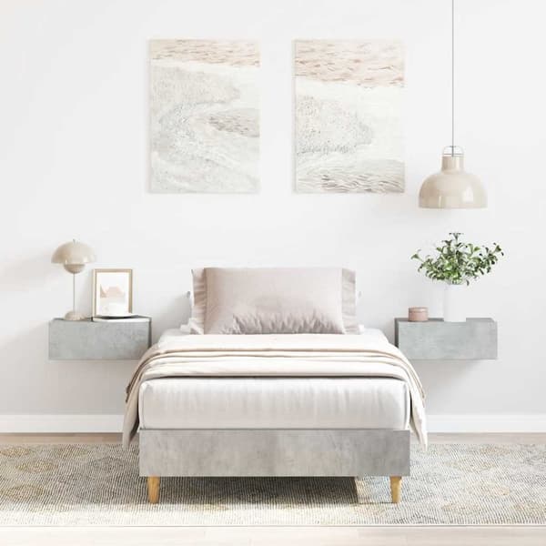 vidaXL Sengeramme uten madrass betonggrå 90x190 cm konstruert tre