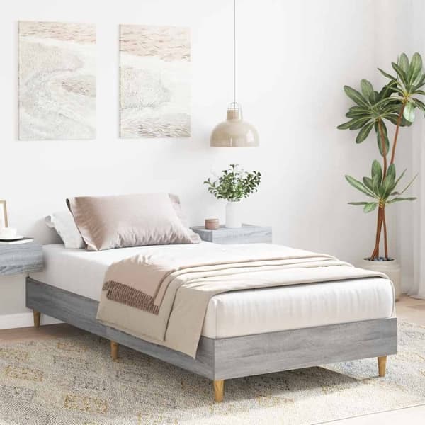 vidaXL Sengeramme uten madrass grå sonoma 75x190 cm konstruert tre
