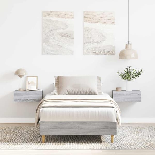 vidaXL Sengeramme uten madrass grå sonoma 75x190 cm konstruert tre
