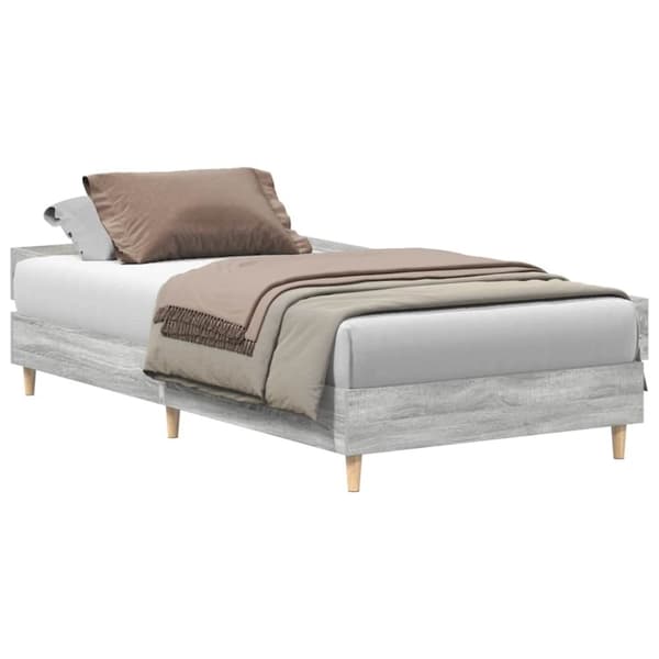 vidaXL Sengeramme uten madrass grå sonoma 75x190 cm konstruert tre