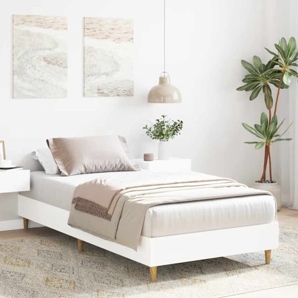 vidaXL Sengeramme uten madrass hvit 75x190 cm konstruert tre