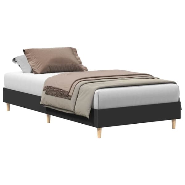 vidaXL Sengeramme uten madrass svart 75x190 cm konstruert tre