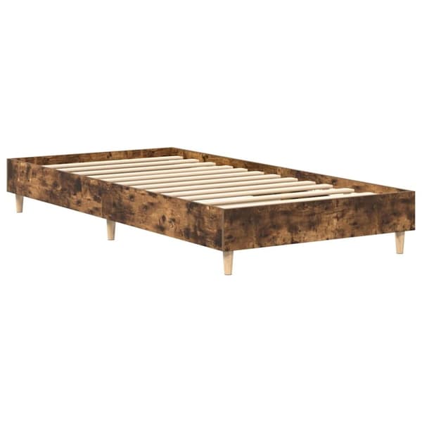 vidaXL Sengeramme uten madrass røkt eik 75x190 cm konstruert tre