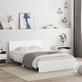 Miniatyrbillede 5 af 11: vidaXL sengeramme med sengegavl og LED-lys 140x190 cm sonoma-eg