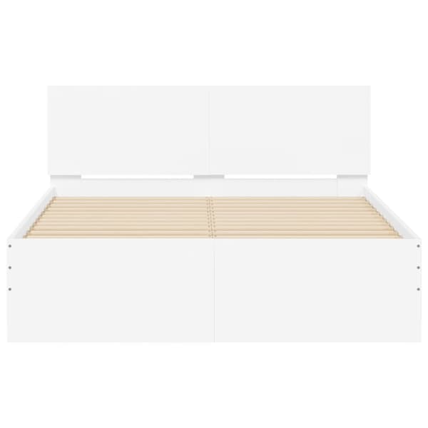 vidaXL sengeramme med sengegavl og LED-lys 140x190 cm sonoma-eg