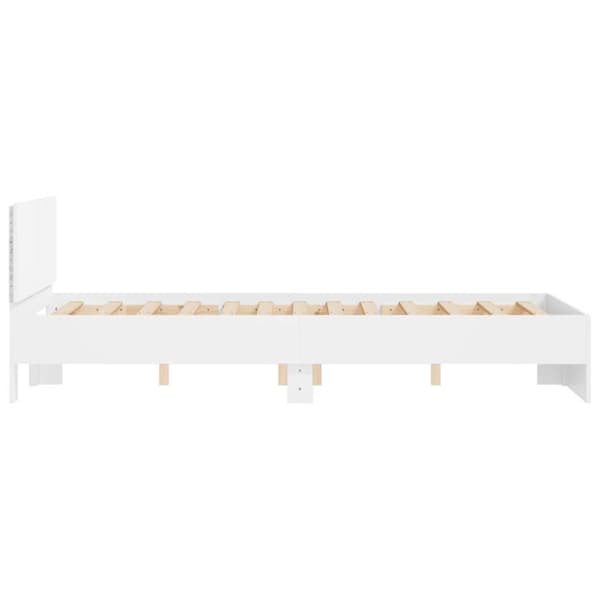 vidaXL sengeramme med sengegavl og LED-lys 140x190 cm sonoma-eg