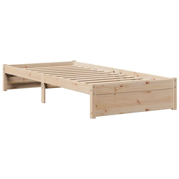 vidaXL Sängynrunko päädyllä 75x190 cm täysi mänty