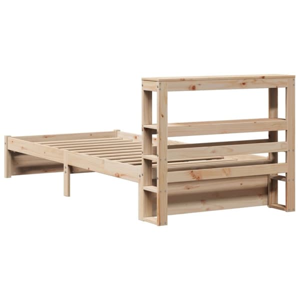 vidaXL Sängynrunko päädyllä 75x190 cm täysi mänty