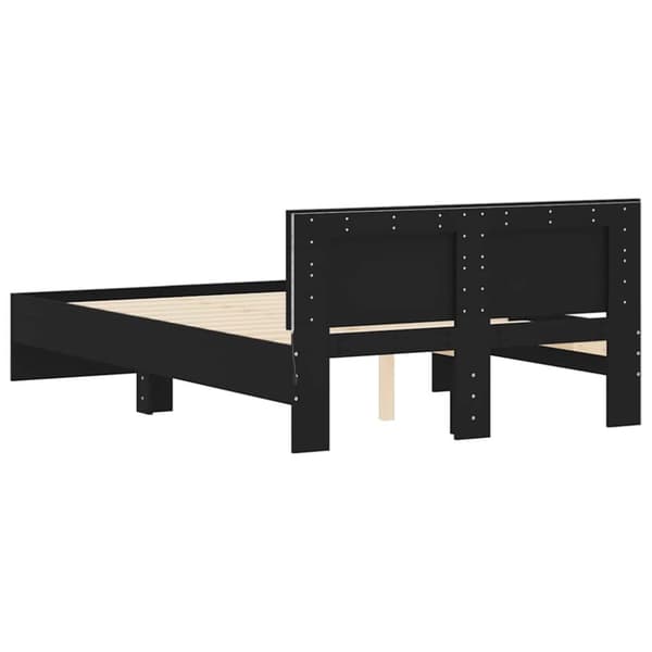 vidaXL sengeramme med sengegavl og LED-lys 120x190 cm sort