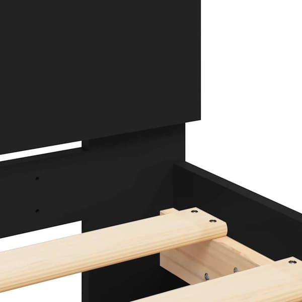 vidaXL sengeramme med sengegavl og LED-lys 120x190 cm sort