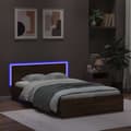 Miniatyrbilde 4 av 11: vidaXL Sengeramme med hodegavl og LED brun eik 120x200 cm
