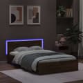 Miniatyrbilde 4 av 11: vidaXL Sengeramme med hodegavl og LED brun eik 135x190 cm
