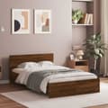 Miniatyrbilde 5 av 11: vidaXL Sengeramme med hodegavl og LED brun eik 135x190 cm