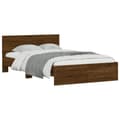 Miniatyrbilde 6 av 11: vidaXL Sengeramme med hodegavl og LED brun eik 135x190 cm