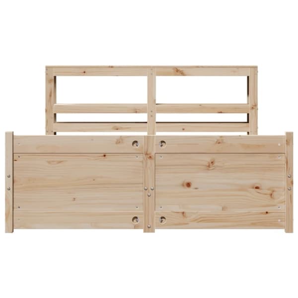 vidaXL sengeramme med sengegavl 150x200 cm massivt fyrretræ