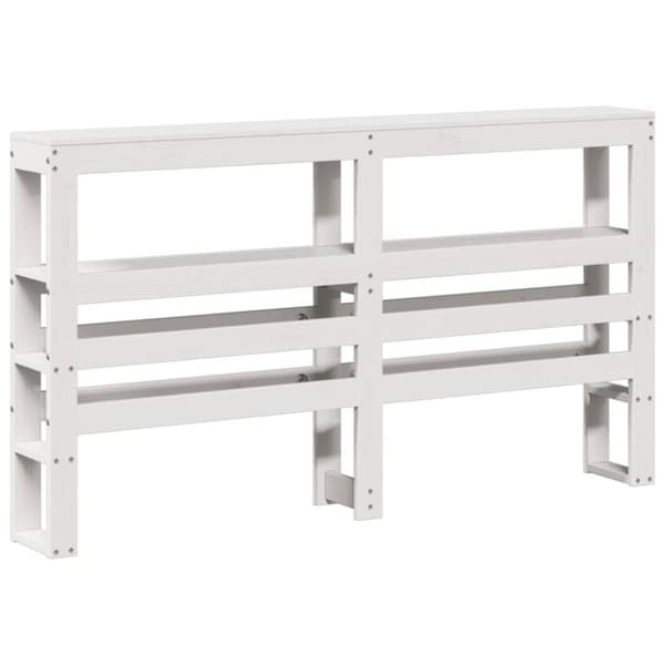 vidaXL sengeramme med sengegavl 150x200 cm massivt fyrretræ hvid