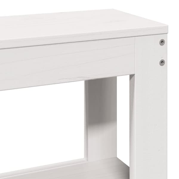 vidaXL sengeramme med sengegavl 150x200 cm massivt fyrretræ hvid