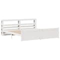 Miniatyrbilde 4 av 11: vidaXL Sengeramme med hodegavl hvit 200x200 cm heltre furu