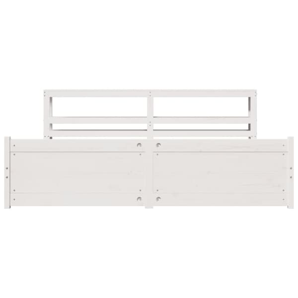 vidaXL Sengeramme med hodegavl hvit 200x200 cm heltre furu