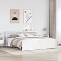Miniatyrbilde 2 av 11: vidaXL Sengeramme med hodegavl hvit 200x200 cm heltre furu