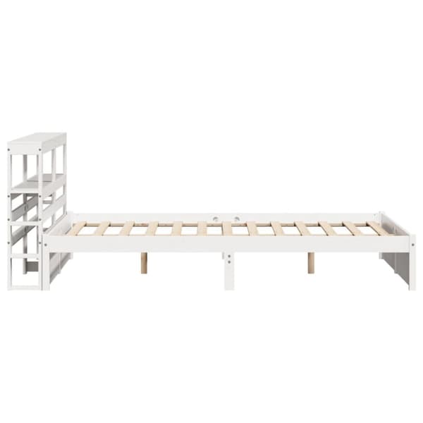 vidaXL Sengeramme med hovedgærde uden madras Hvid 160x200 cm