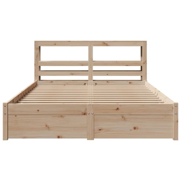vidaXL Sengeramme med hodegavl 160x200 cm heltre furu