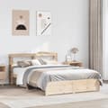 Miniatyrbilde 2 av 11: vidaXL Sengeramme med hodegavl 160x200 cm heltre furu