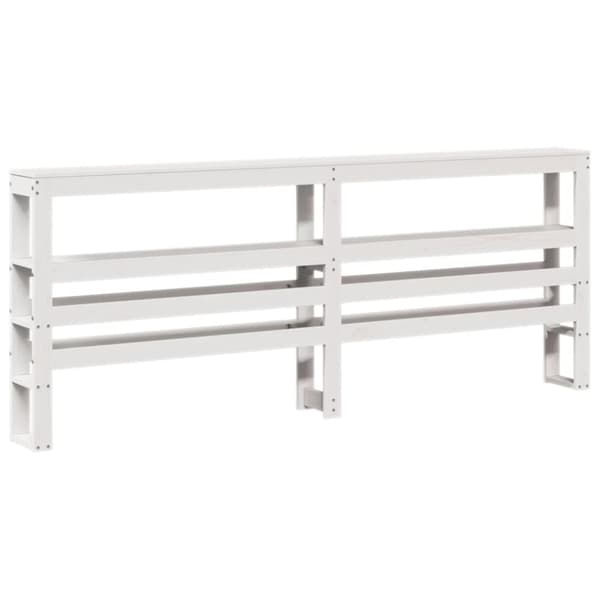 vidaXL Sengeramme med hodegavl hvit 150x200 cm heltre furu