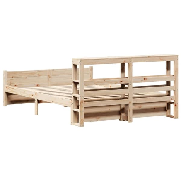 vidaXL Sengeramme med hodegavl 120x200 cm heltre furu