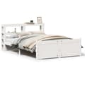 Miniatyrbilde 3 av 11: vidaXL Sengeramme med hodegavl hvit 160x200 cm heltre furu