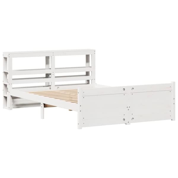 vidaXL Sengeramme med hodegavl hvit 160x200 cm heltre furu