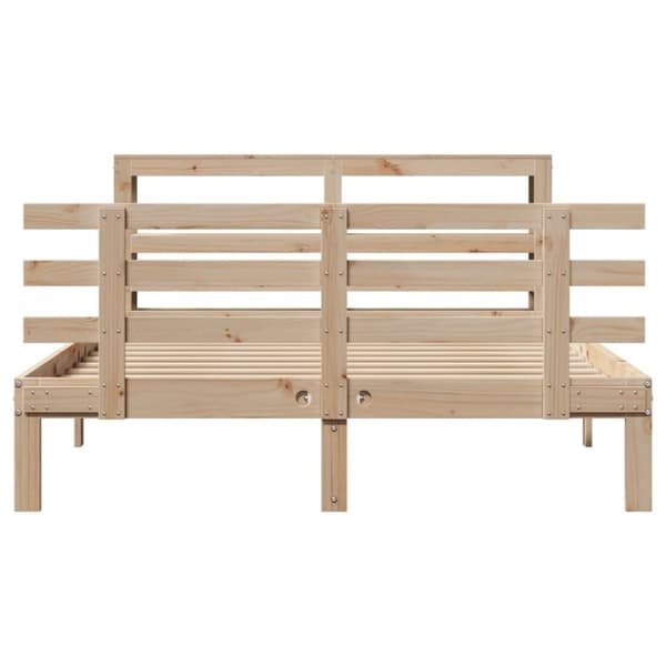 vidaXL Sengeramme med hodegavl 150x200 cm heltre furu