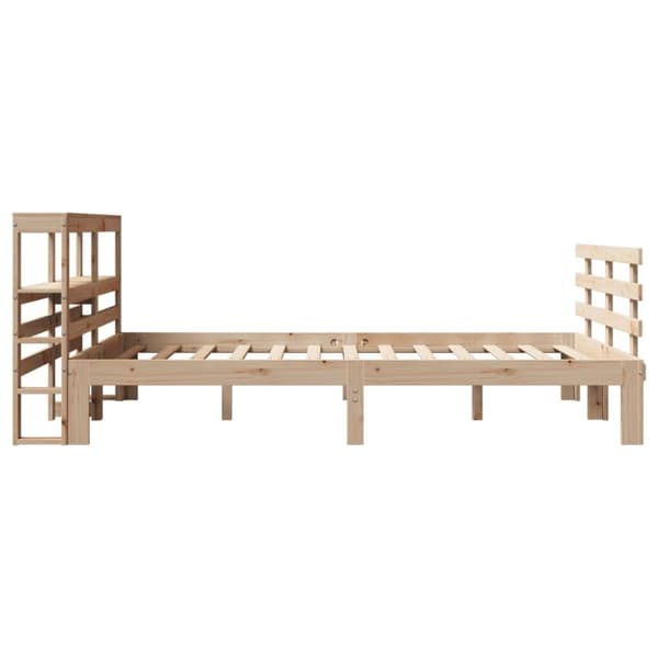 vidaXL Sengeramme med hodegavl 150x200 cm heltre furu