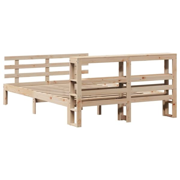 vidaXL Sengeramme med hodegavl 150x200 cm heltre furu