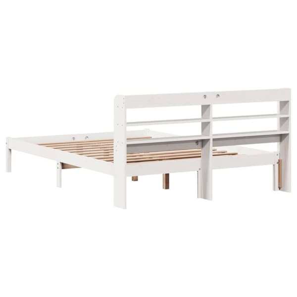 vidaXL Sängynrunko ilman patjaa valkoinen 135x190 cm täysi mänty