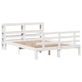 Miniatyrbilde 4 av 11: vidaXL Sengeramme med hodegavl hvit 140x190 cm heltre furu