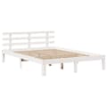 Miniatyrbilde 6 av 11: vidaXL Sengeramme med hodegavl hvit 140x190 cm heltre furu