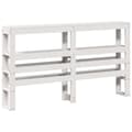Miniatyrbilde 7 av 11: vidaXL Sengeramme med hodegavl hvit 140x190 cm heltre furu
