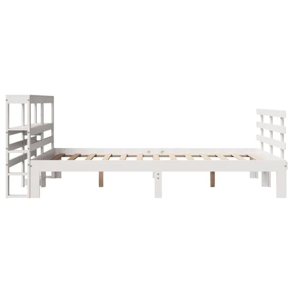 vidaXL Sengeramme med hodegavl hvit 140x190 cm heltre furu