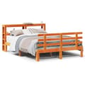 Miniatyrbilde 3 av 11: vidaXL Sengeramme med hodegavl voksbrun 160x200 cm heltre furu