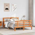 Miniatyrbilde 2 av 11: vidaXL Sengeramme med hodegavl voksbrun 160x200 cm heltre furu