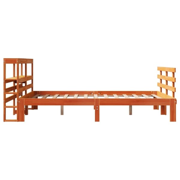 vidaXL Sengeramme med hodegavl voksbrun 140x190 cm heltre furu