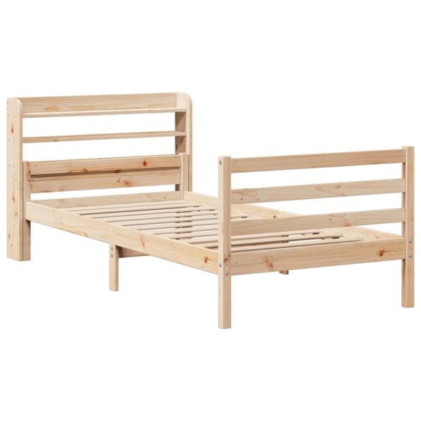 vidaXL Sengeramme med hodegavl 75x190 cm heltre furu