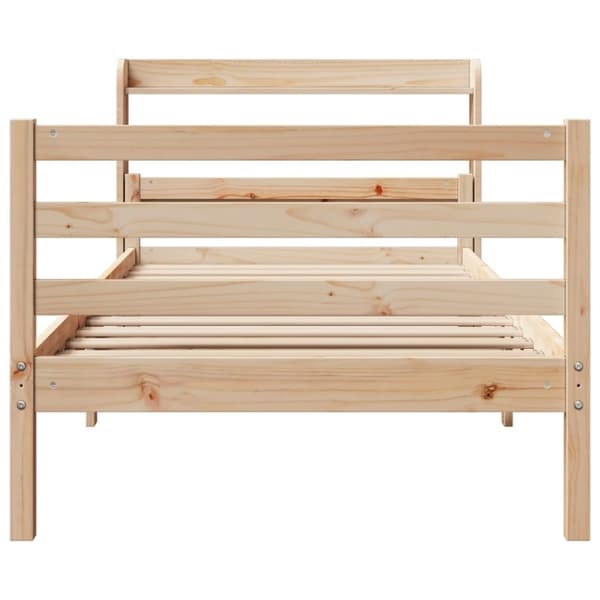 vidaXL Sengeramme med hodegavl 75x190 cm heltre furu
