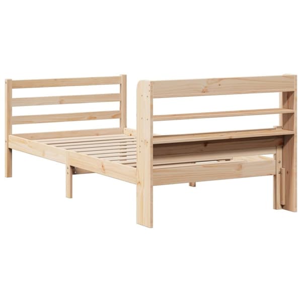 vidaXL Sengeramme med hodegavl 75x190 cm heltre furu