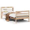 Miniatyrbilde 1 av 11: vidaXL Sengeramme med hodegavl 75x190 cm heltre furu
